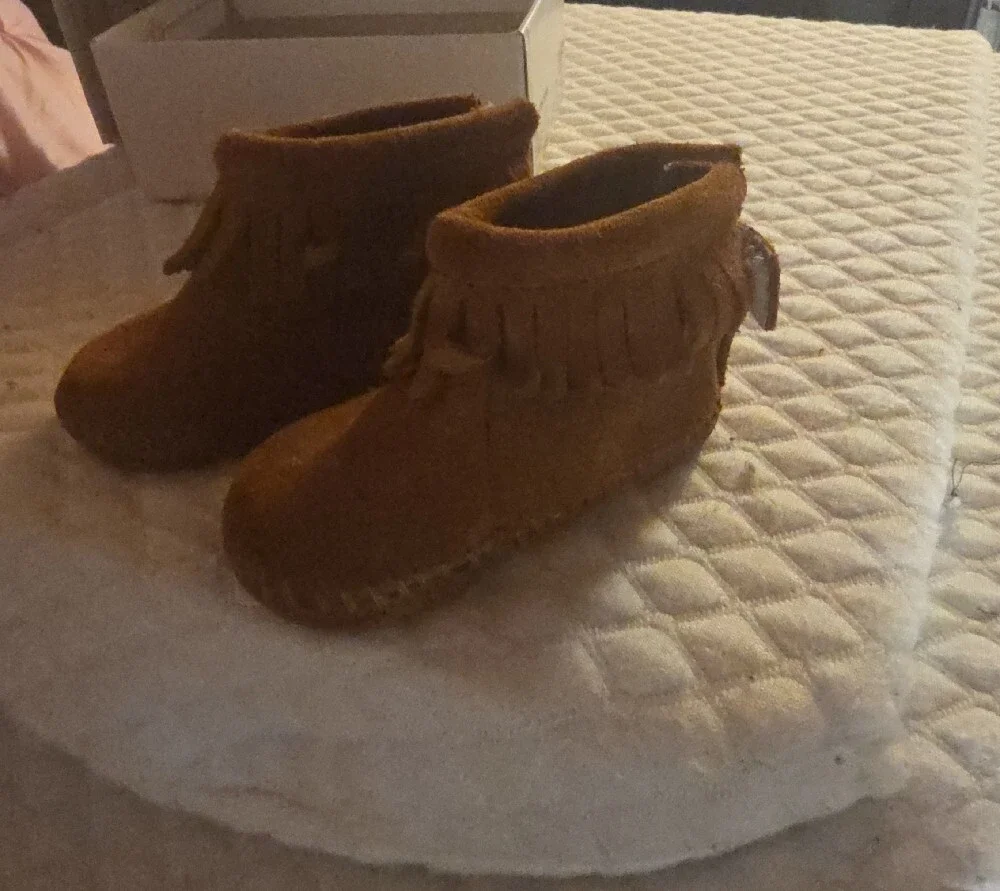 Baby Suede Fringe Booties - Soft Bottom..
